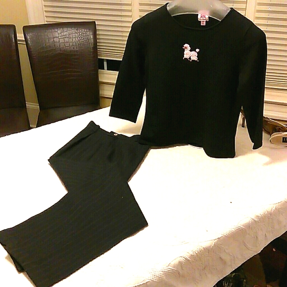 Pink poodle top for ladies